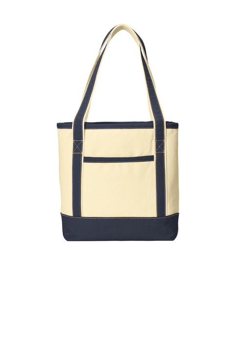 Port Authority Medium Cotton Canvas Tote with custom logo embroidery