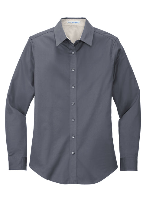 Port Authority Ladies Long Sleeve Easy Care Shirt with custom logo embroidery