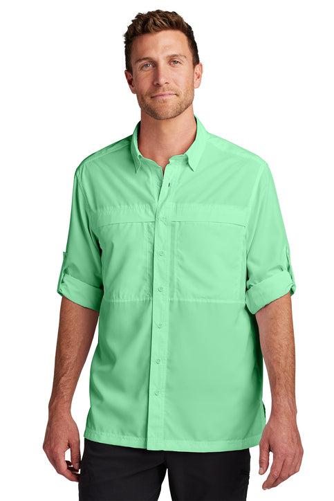 Port Authority Long Sleeve UV Daybreak Shirt with custom logo embroidery
