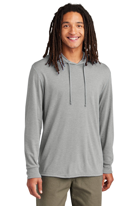 Allmade Unisex Tri-Blend Hoodie Tee with custom logo embroidery