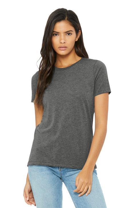 BELLA+CANVAS Women’s Relaxed Triblend Tee with custom logo embroidery