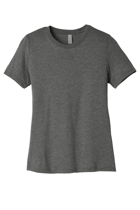BELLA+CANVAS Women’s Relaxed Triblend Tee with custom logo embroidery