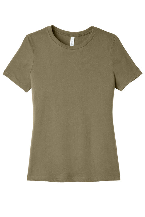 BELLA+CANVAS Women’s Relaxed Triblend Tee with custom logo embroidery