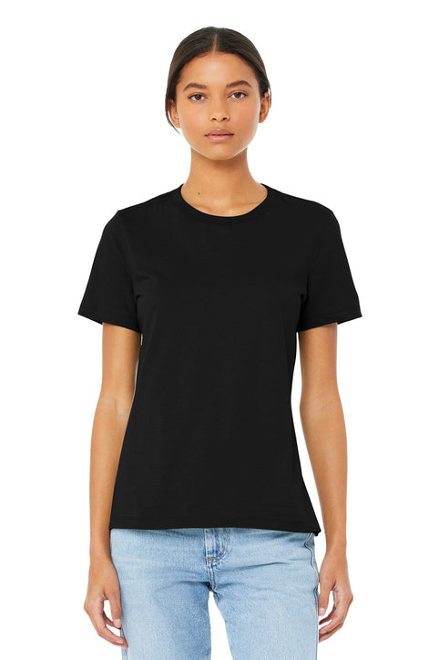 BELLA+CANVAS Women’s Relaxed Jersey Short Sleeve Tee with custom logo embroidery