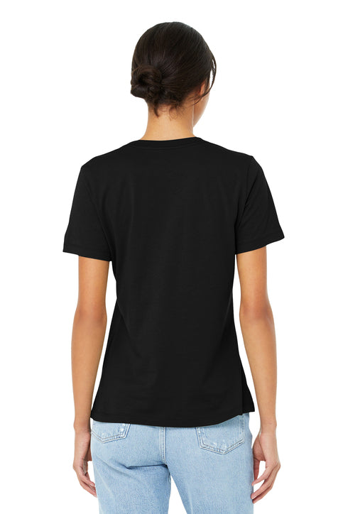 BELLA+CANVAS Women’s Relaxed Jersey Short Sleeve Tee with custom logo embroidery