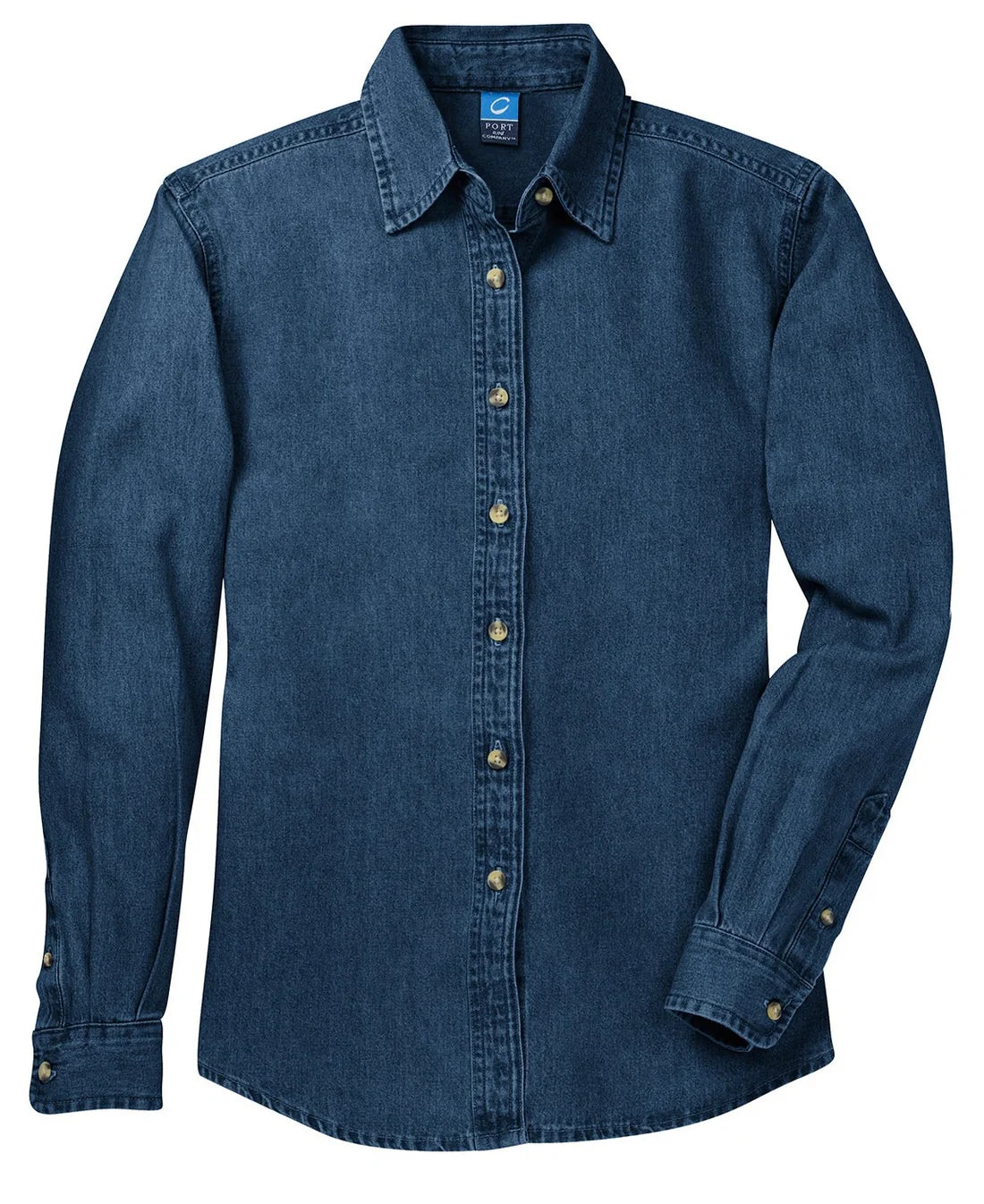Port & Company Ladies Long Sleeve Value Denim Shirt