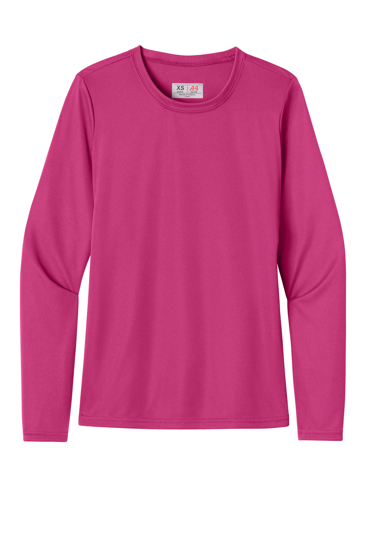 A4 Women’s Cooling Performance Long Sleeve Tee with custom logo embroidery
