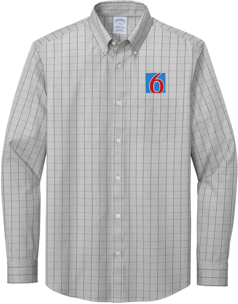 Brooks Brothers Wrinkle-Free Stretch Patterned Shirt BB18008 Shadow Grey / XS
