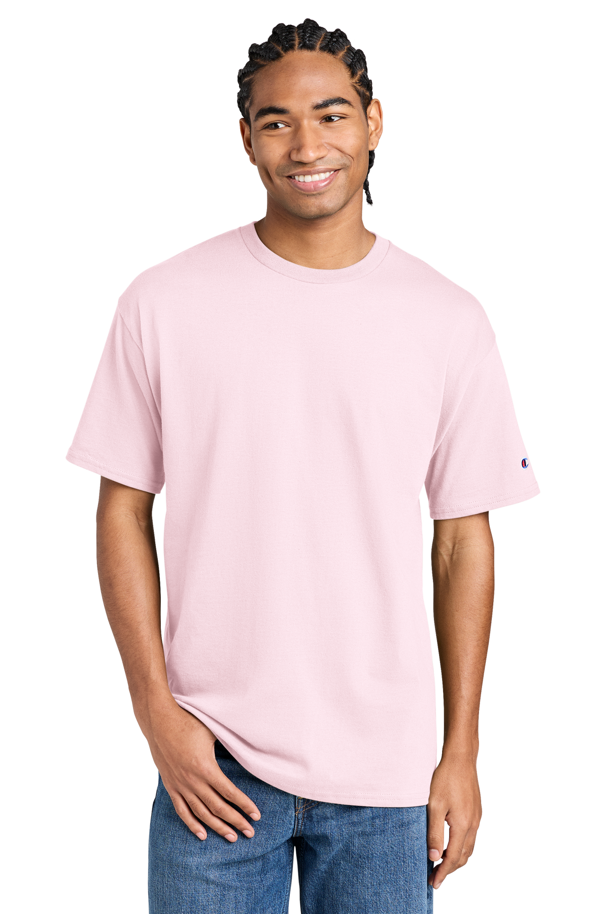 Champion Jersey Short Sleeve Tee with custom logo embroidery