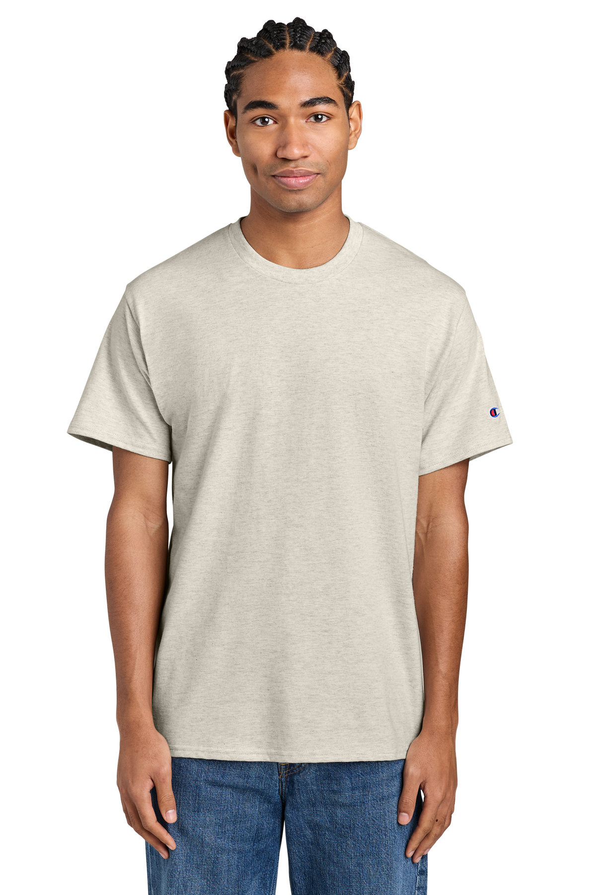 Champion Jersey Short Sleeve Tee with custom logo embroidery