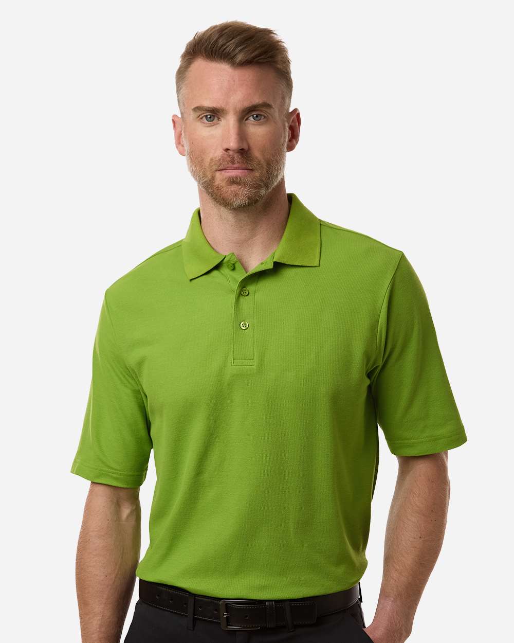 Core 365 Men's Resolve CVC Performance Pique Polo with custom logo embroidery
