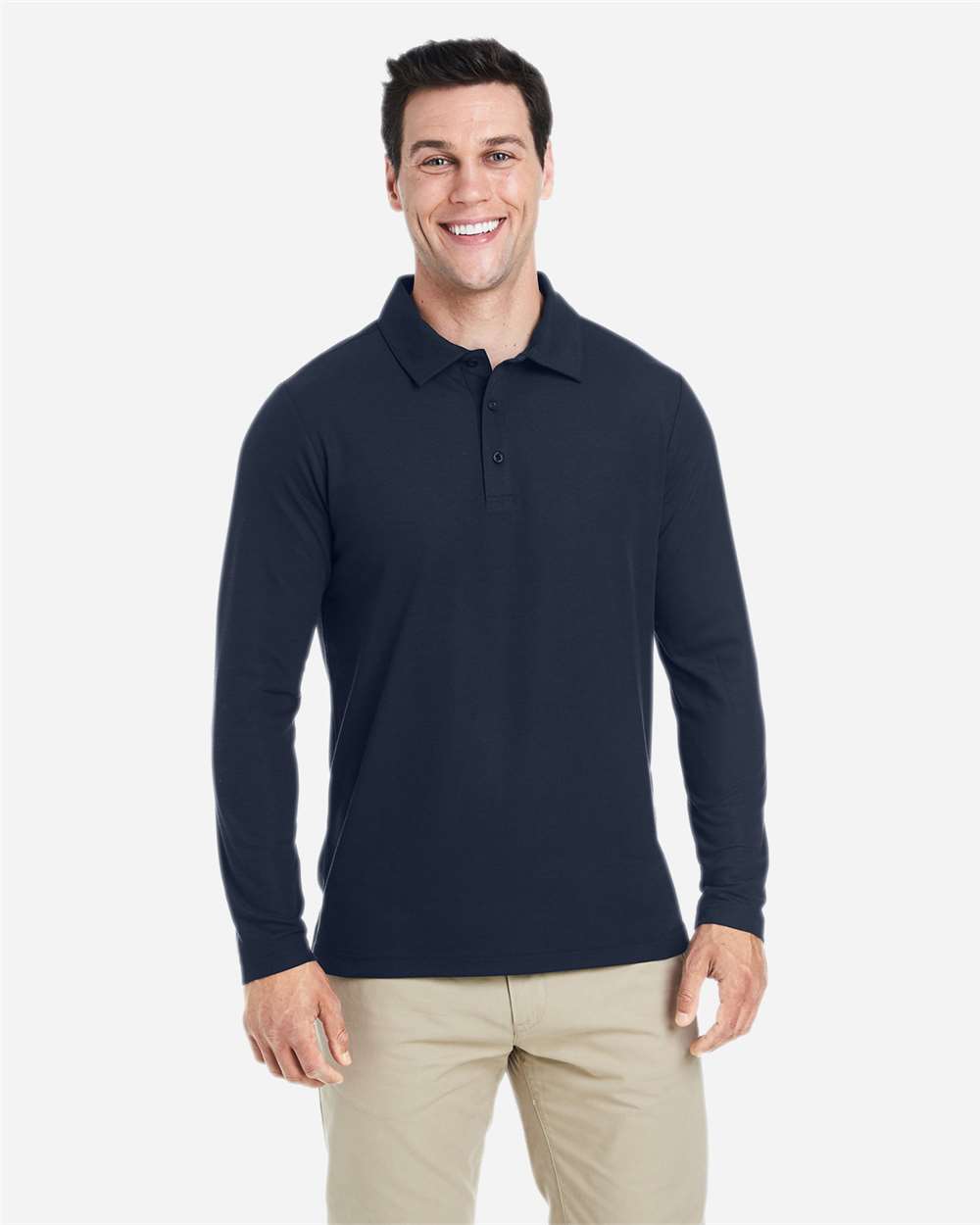 Core365 Fusion ChromaSoft Long Sleeve Pique Polo
