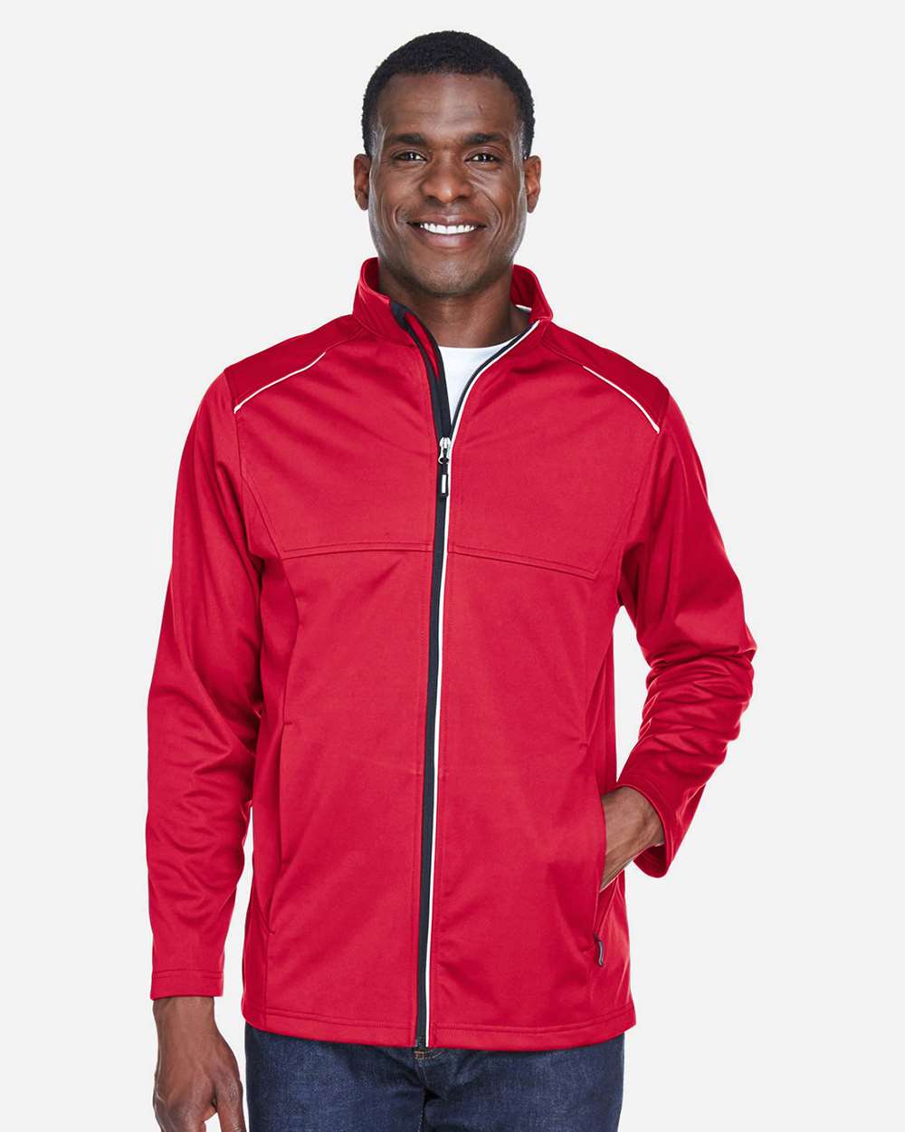 Core365 Men's Techno Lite Three-Layer Knit Tech-Shell
