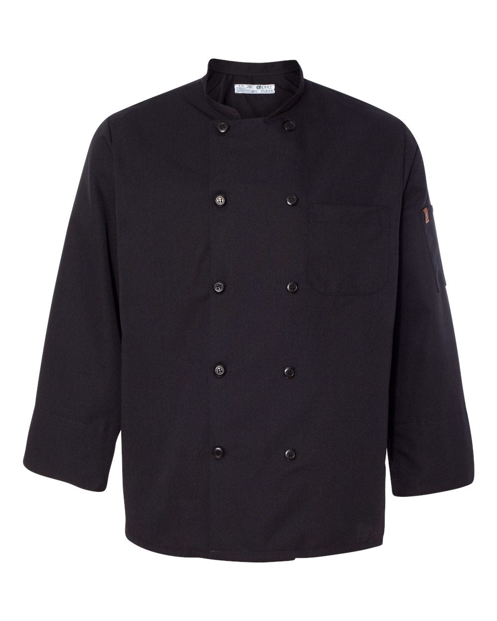 Ten Pearl Button Black Chef Coat