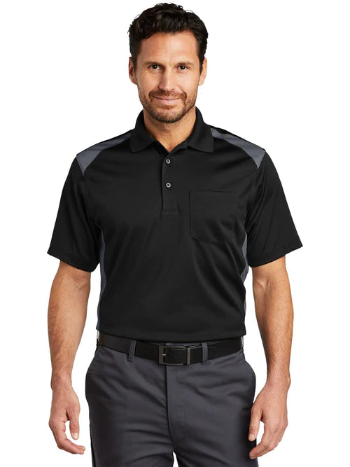 CornerStone Select Snag-Proof Two Way Colorblock Pocket Polo