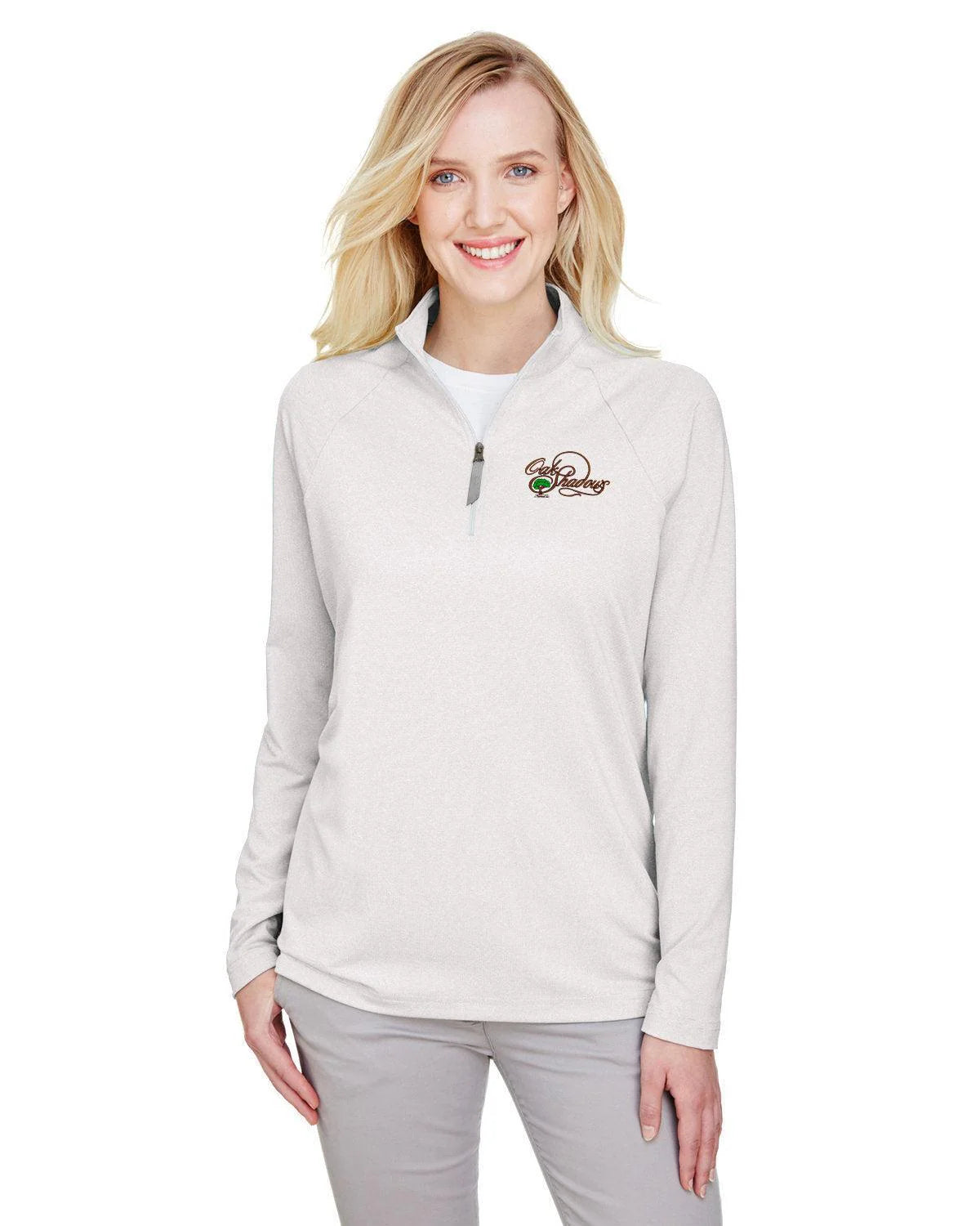 Devon & Jones CrownLux Performance Ladies Clubhouse Micro-Stripe Quarter-Zip