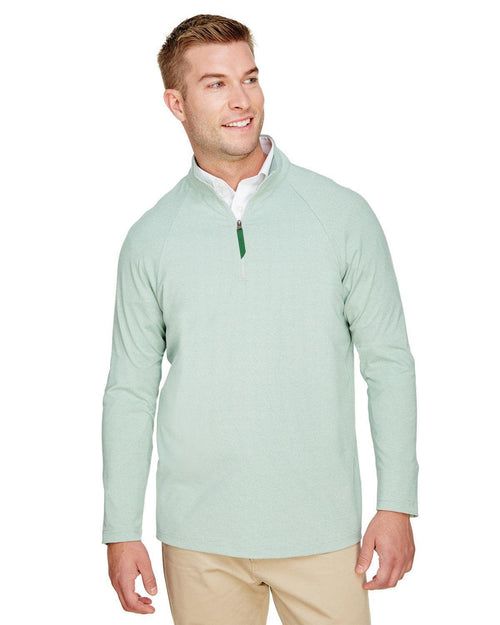 Devon & Jones CrownLux Performance Clubhouse Micro-Stripe Quarter-Zip