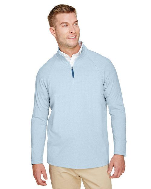 Devon & Jones CrownLux Performance Clubhouse Micro-Stripe Quarter-Zip