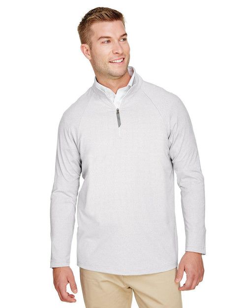 Devon & Jones CrownLux Performance Clubhouse Micro-Stripe Quarter-Zip