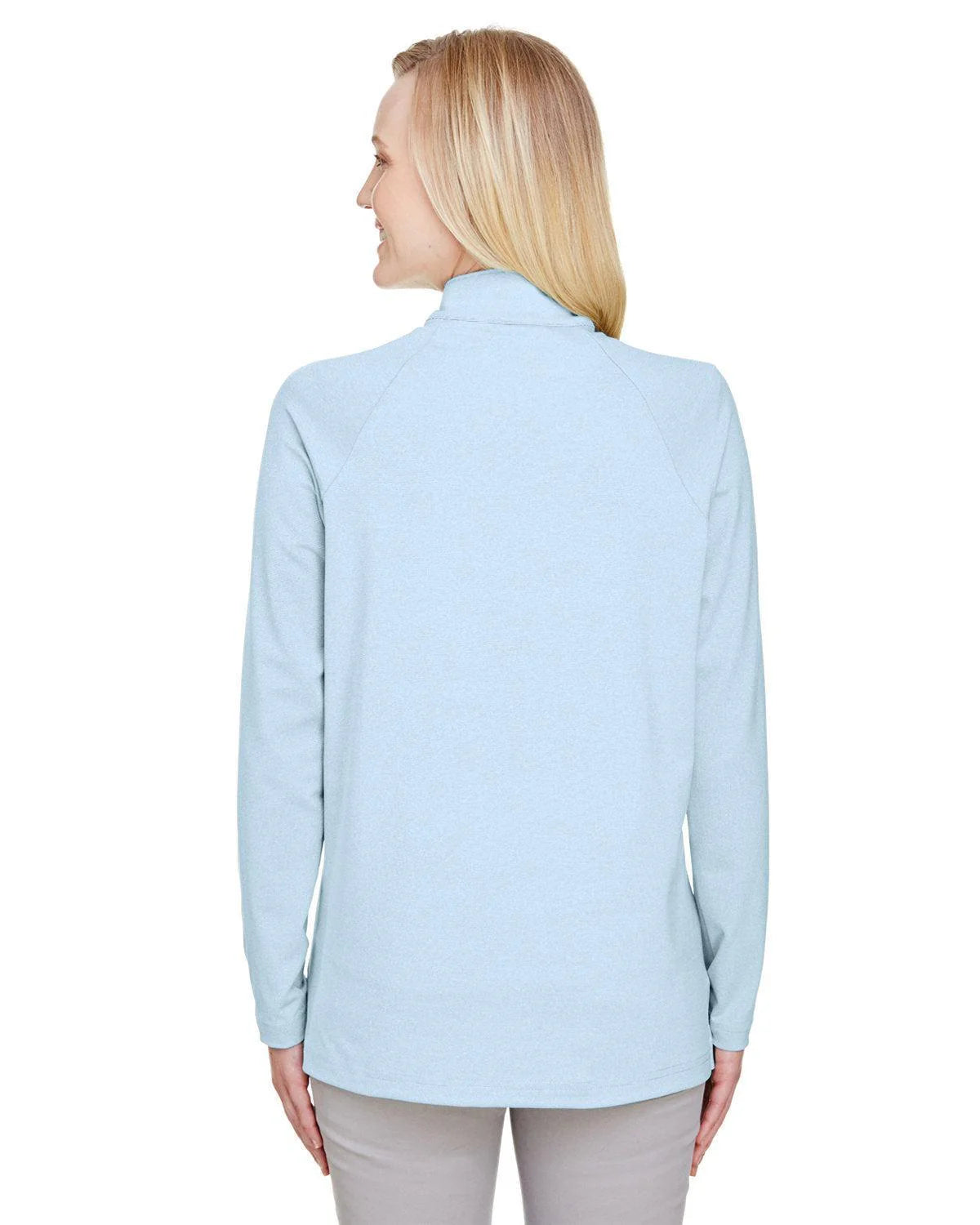 Devon & Jones CrownLux Performance Ladies Clubhouse Micro-Stripe Quarter-Zip