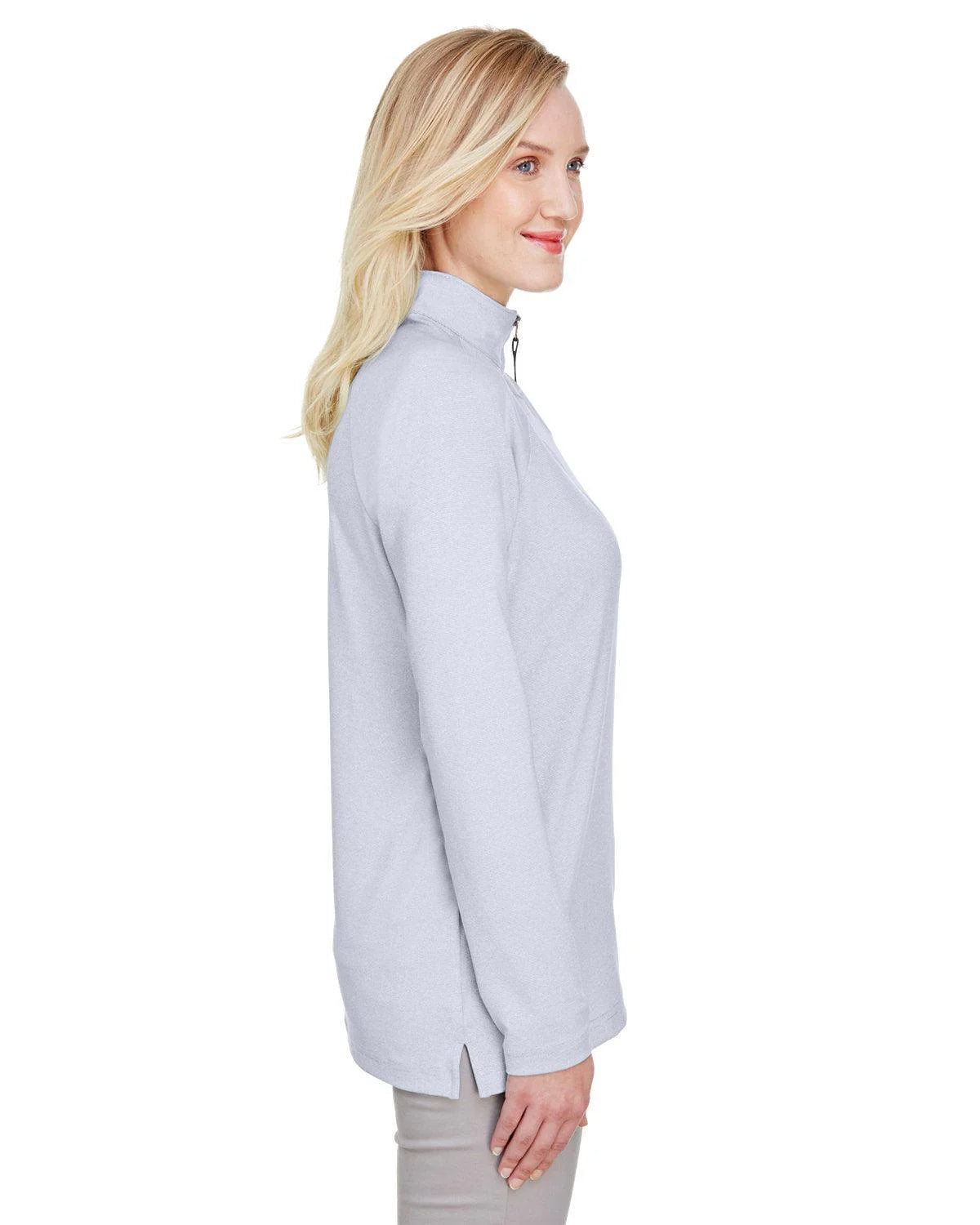 Devon & Jones CrownLux Performance Ladies Clubhouse Micro-Stripe Quarter-Zip