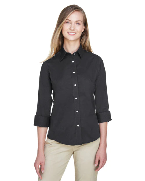 Devon & Jones Ladies Perfect Fit 3/4-Sleeve Stretch Poplin Blouse
