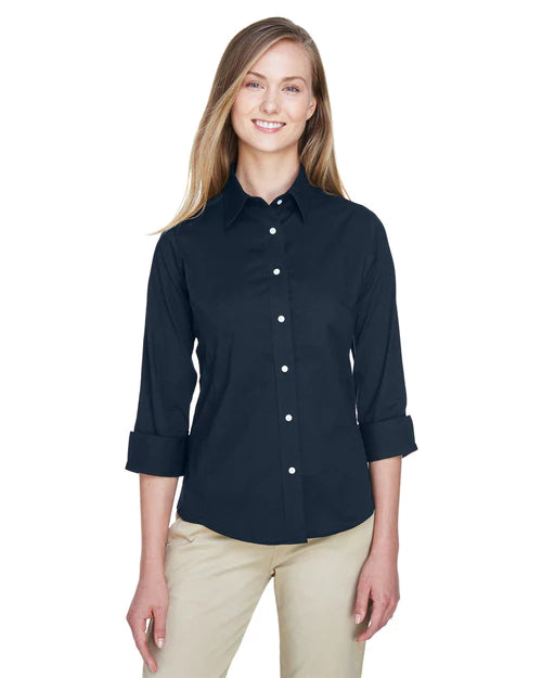 Devon & Jones Ladies Perfect Fit 3/4-Sleeve Stretch Poplin Blouse