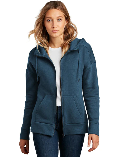 District Women’s Perfect Weight Fleece Drop Shoulder Full-Zip Hoodie