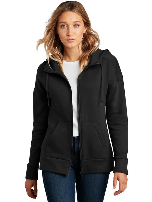 District Women’s Perfect Weight Fleece Drop Shoulder Full-Zip Hoodie