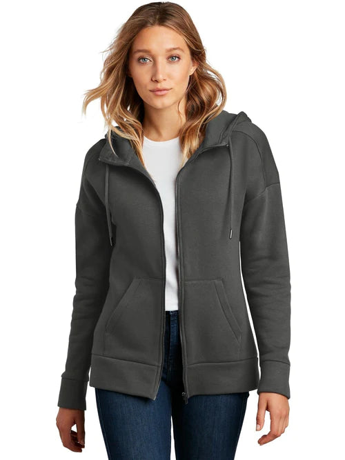 District Women’s Perfect Weight Fleece Drop Shoulder Full-Zip Hoodie