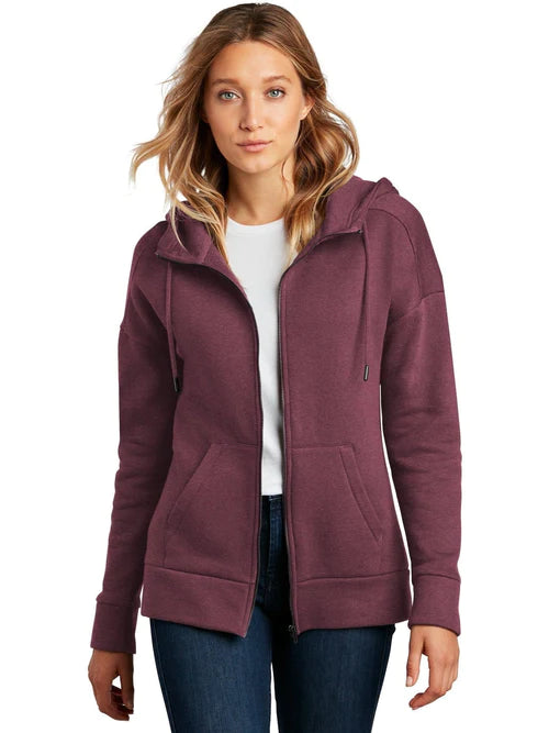 District Women’s Perfect Weight Fleece Drop Shoulder Full-Zip Hoodie