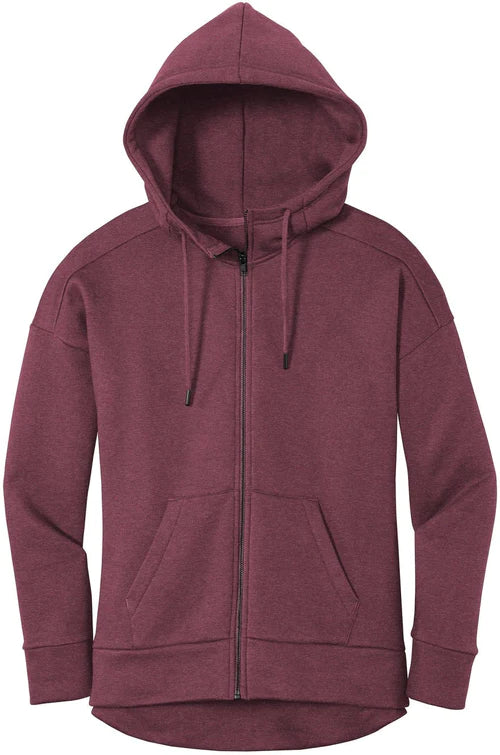 District Womenās Perfect Weight Fleece Drop Shoulder Full-Zip Hoodie