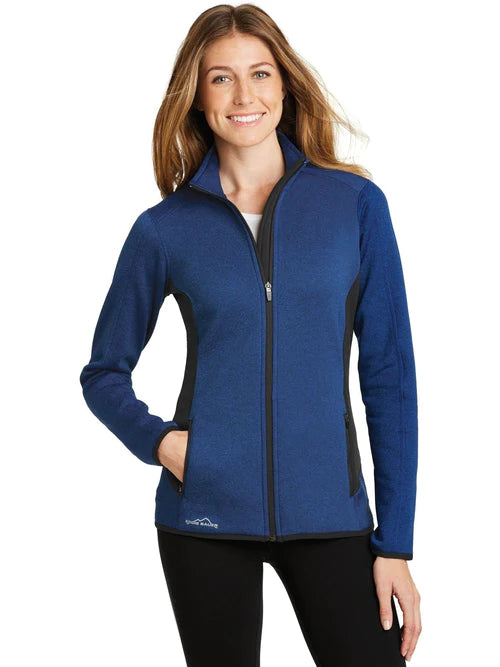 Eddie Bauer Ladies Full-Zip Heather Stretch Fleece Jacket