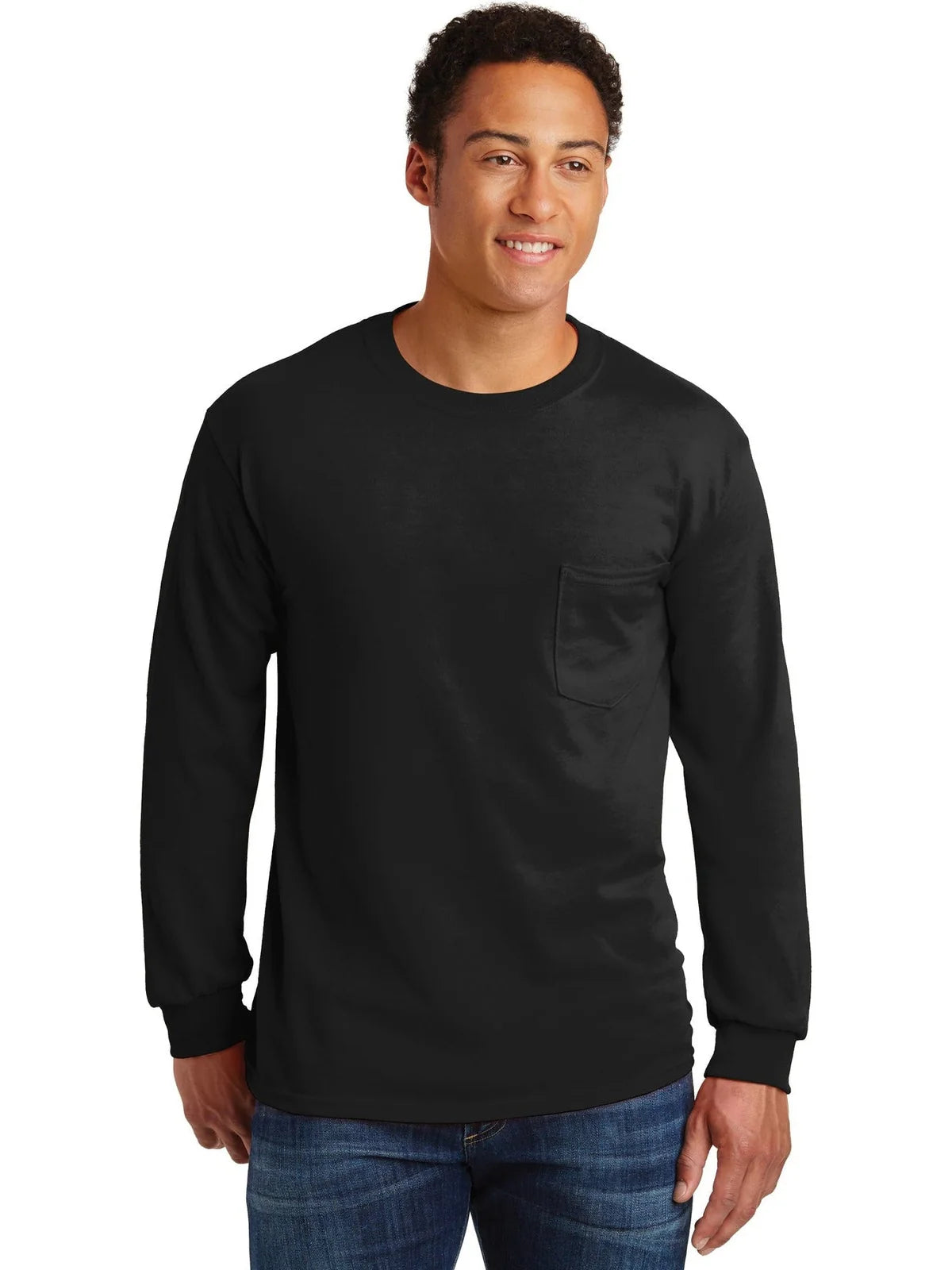 Gildan Ultra Cotton 100% US Cotton Long Sleeve T-Shirt with Pocket