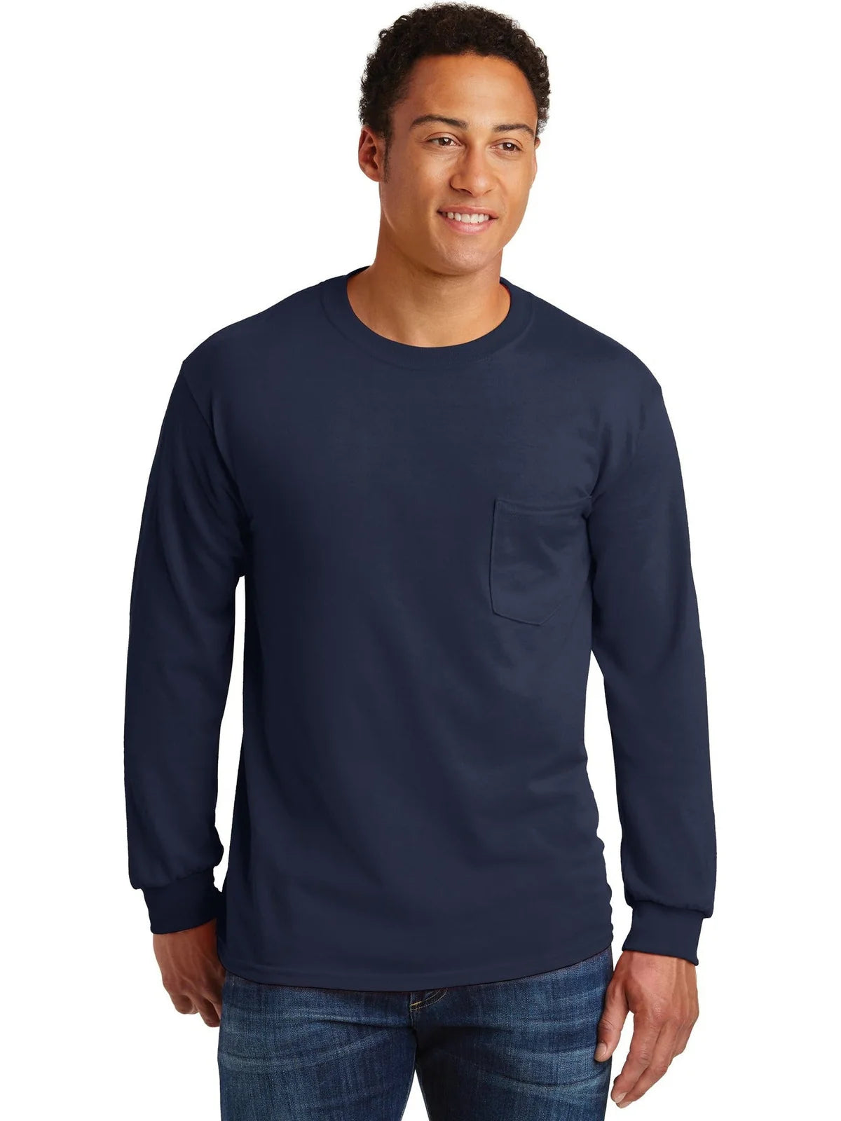 Gildan Ultra Cotton 100% US Cotton Long Sleeve T-Shirt with Pocket