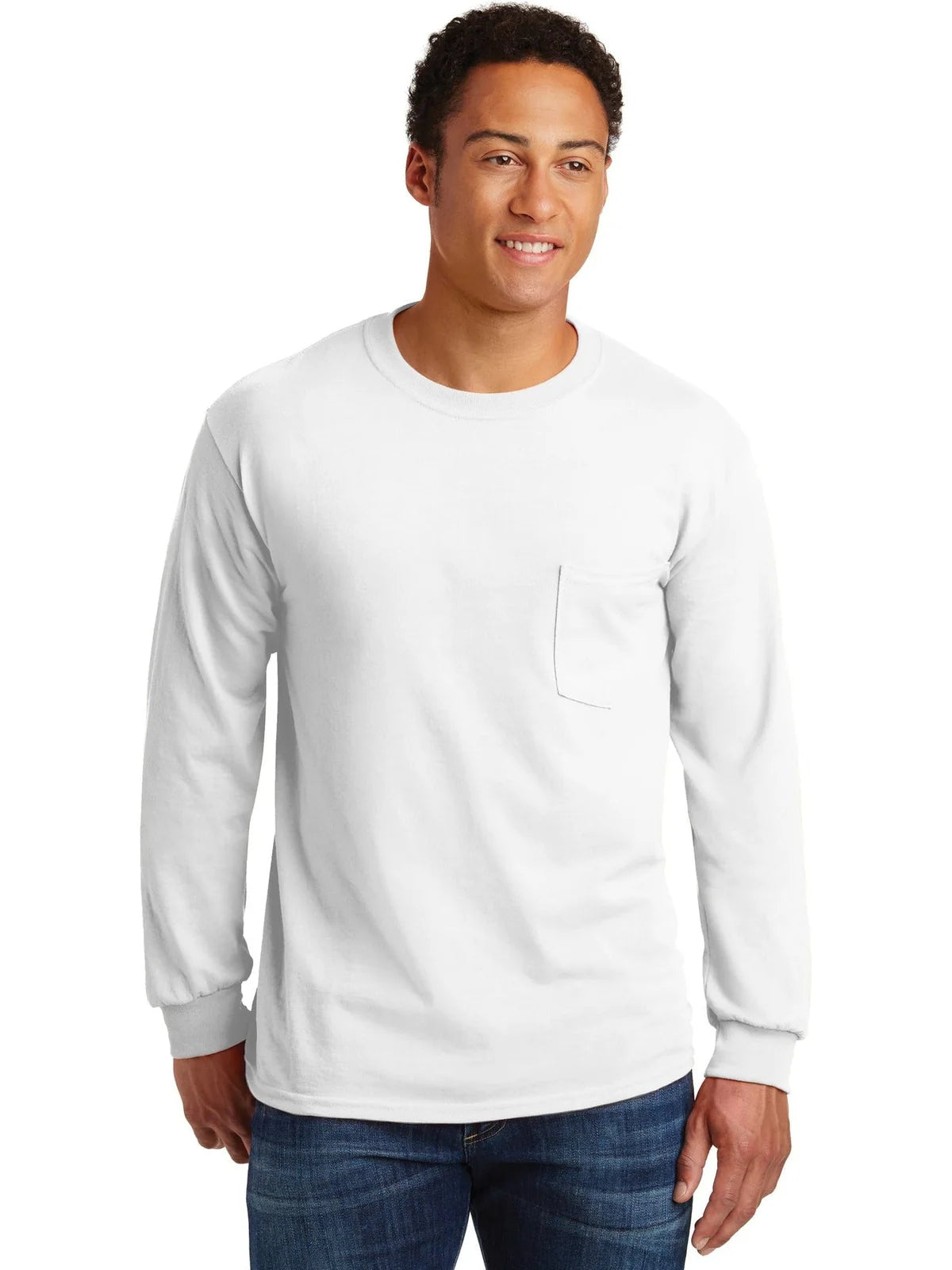 Gildan Ultra Cotton 100% US Cotton Long Sleeve T-Shirt with Pocket