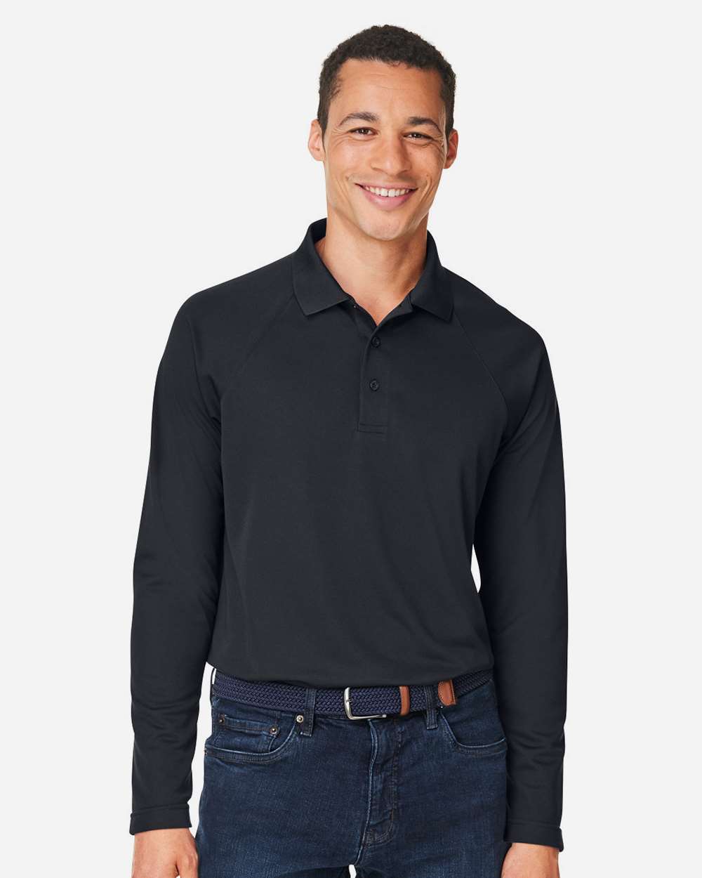 Harriton Charge Snag and Soil Protect Long Sleeve Polo