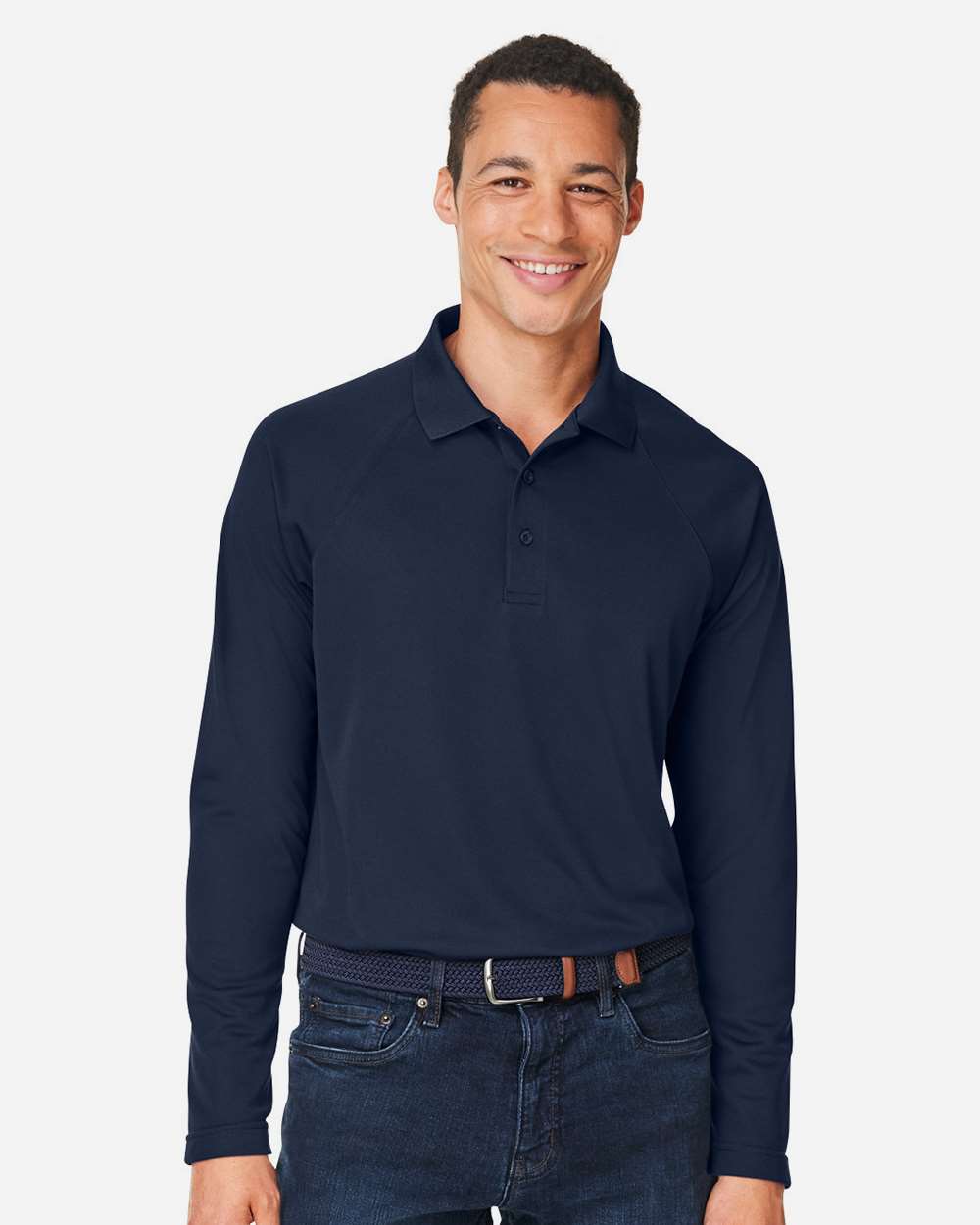 Harriton Charge Snag and Soil Protect Long Sleeve Polo