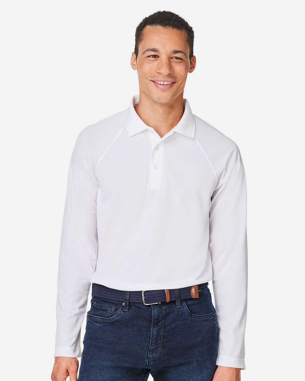 Harriton Charge Snag and Soil Protect Long Sleeve Polo