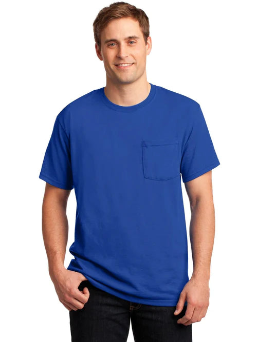 Jerzees Dri-Power 50/50 Cotton/Poly Pocket T-Shirt