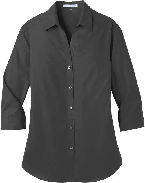 Port Authority Ladies 3/4-Sleeve Carefree Poplin Shirt