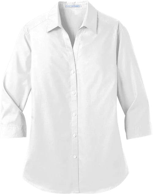 Port Authority Ladies 3/4-Sleeve Carefree Poplin Shirt