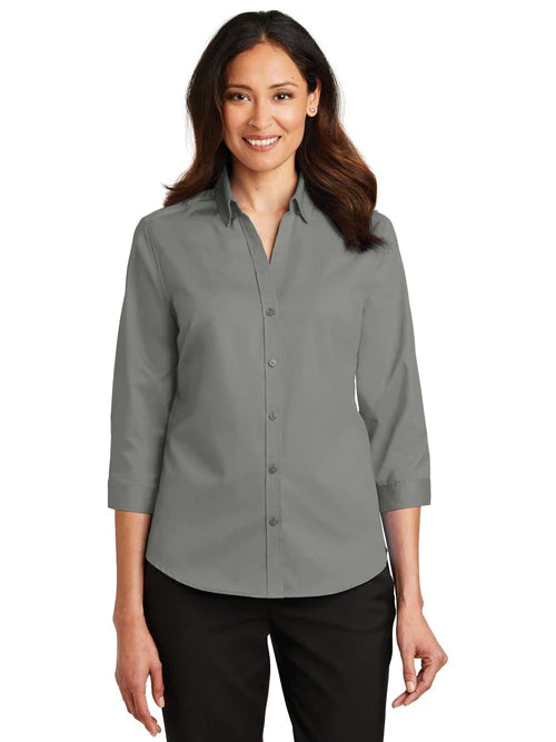 Port Authority Ladies 3/4-Sleeve SuperPro Twill Shirt