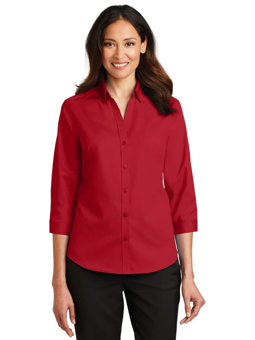 Port Authority Ladies 3/4-Sleeve SuperPro Twill Shirt