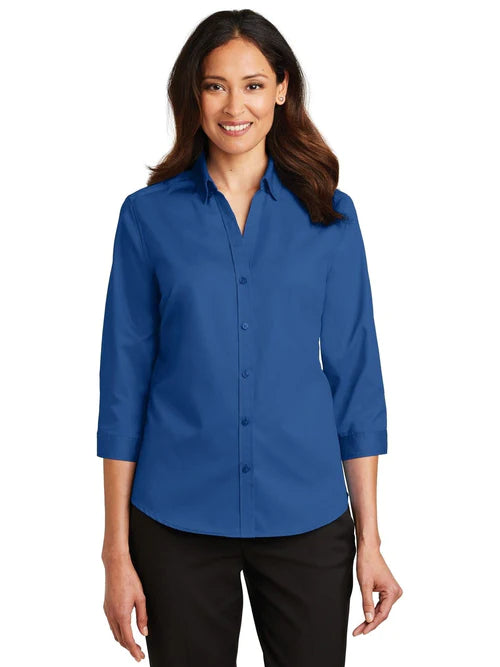 Port Authority Ladies 3/4-Sleeve SuperPro Twill Shirt