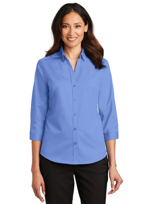 Port Authority Ladies 3/4-Sleeve SuperPro Twill Shirt