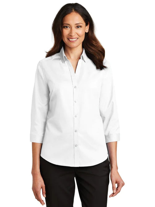 Port Authority Ladies 3/4-Sleeve SuperPro Twill Shirt