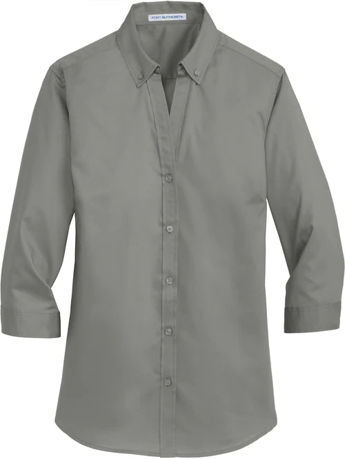 Port Authority Ladies 3/4-Sleeve SuperPro Twill Shirt
