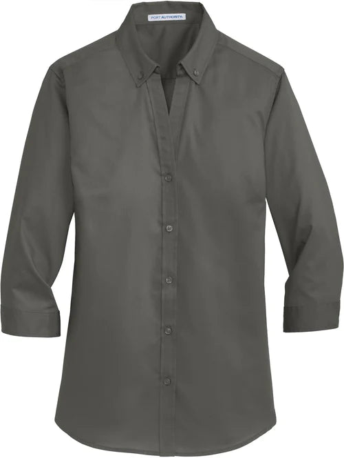 Port Authority Ladies 3/4-Sleeve SuperPro Twill Shirt