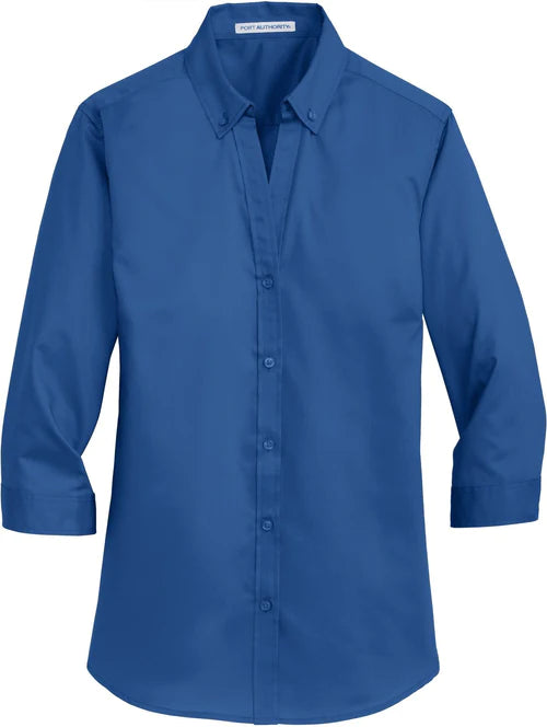 Port Authority Ladies 3/4-Sleeve SuperPro Twill Shirt